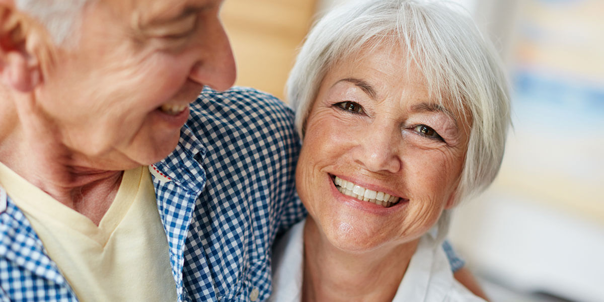 Couple smiling